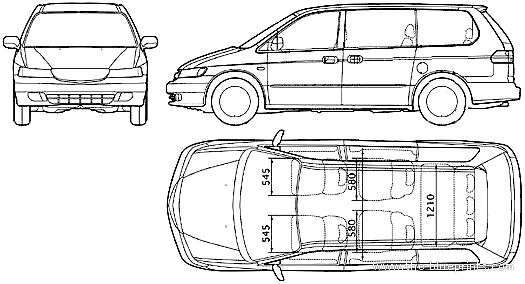 Honda Lagreat - Хонда - чертежи, габариты, рисунки автомобиля