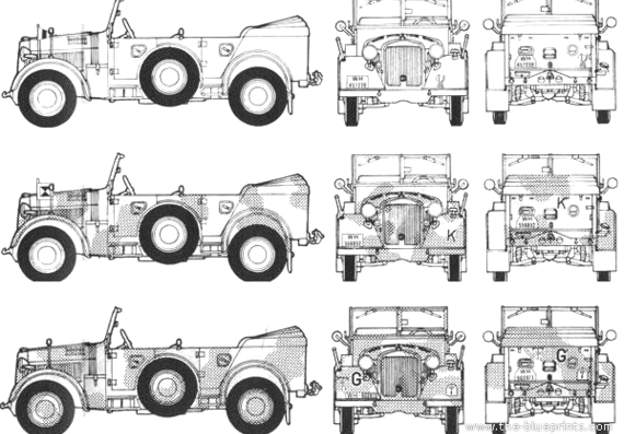 Horch Kfz.15 - Разные автомобили - чертежи, габариты, рисунки автомобиля