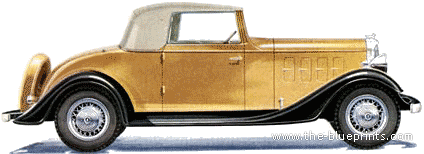 Hudson Terraplane Eight Convertible Coupe (1933) - Разные автомобили - чертежи, габариты, рисунки автомобиля