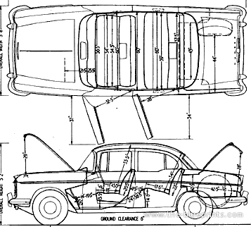 Humber Hawk Mk III (1963) - Хамбер - чертежи, габариты, рисунки автомобиля