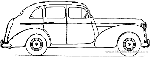 Humber Super Snipe (1948) - Хамбер - чертежи, габариты, рисунки автомобиля