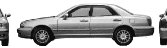 Hyundai XG (2005) - Хендай - чертежи, габариты, рисунки автомобиля