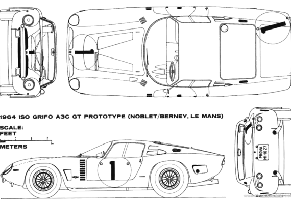 Iso Grifo - Izo Grifo - drawings, dimensions, pictures of the car