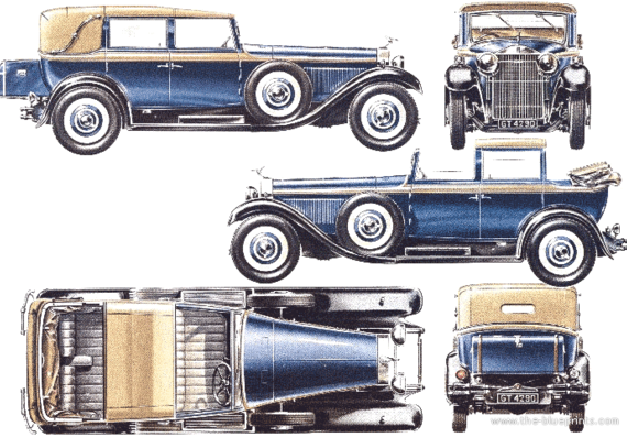 Isotta Fraschini Tipo 8B (1931) - Разные автомобили - чертежи, габариты, рисунки автомобиля