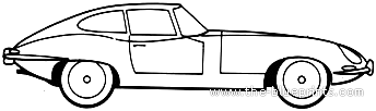 Jaguar E-Type Coupe - Ягуар - чертежи, габариты, рисунки автомобиля