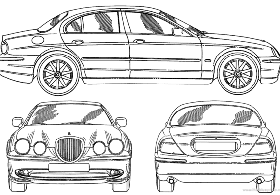 Jaguar S Type - Ягуар - чертежи, габариты, рисунки автомобиля