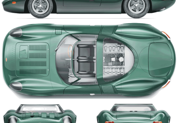 Jaguar XJ 13 (1966) - Ягуар - чертежи, габариты, рисунки автомобиля