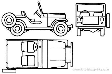 Jeep CJ-5 (1976) - Джип - чертежи, габариты, рисунки автомобиля