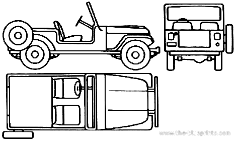 Jeep CJ-7 (1976) - Джип - чертежи, габариты, рисунки автомобиля