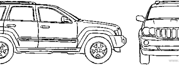 Jeep Grand Cherokee (2007) - Джип - чертежи, габариты, рисунки автомобиля