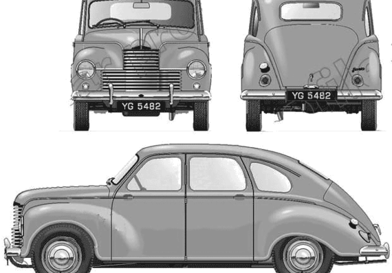 Jowett Javelin (1948) - Разные автомобили - чертежи, габариты, рисунки автомобиля