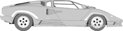 Lamborghini Countach 25th Anniversary (1988) - Ламборджини - чертежи, габариты, рисунки автомобиля