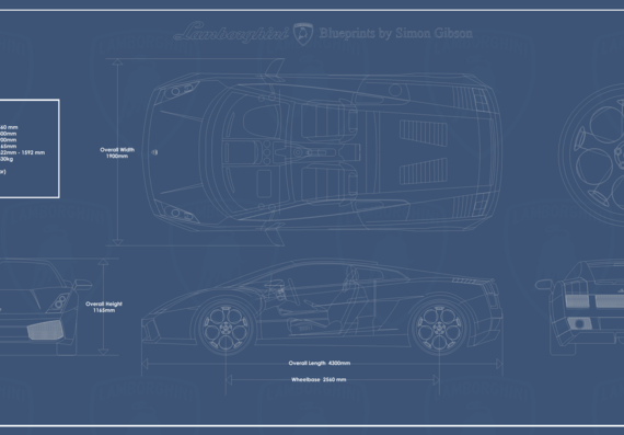 Lamborghini Gallardo (2007) - Lamborgini - drawings, dimensions, pictures of the car