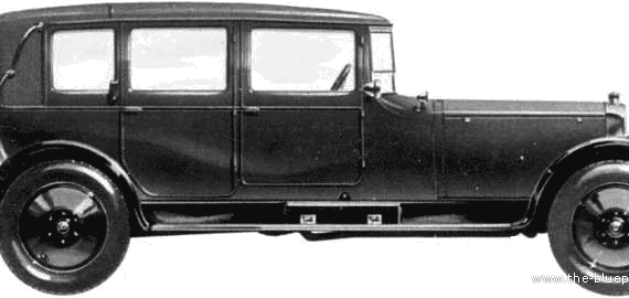 Lanchester 40hp Landaulet (1923) - Ланчестер - чертежи, габариты, рисунки автомобиля