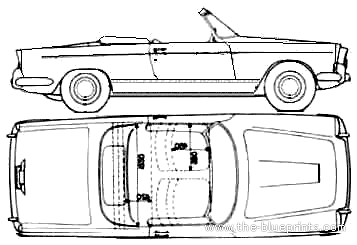 Lancia Appia S3 Cabriolet Vignale (1959) - Лянча - чертежи, габариты, рисунки автомобиля