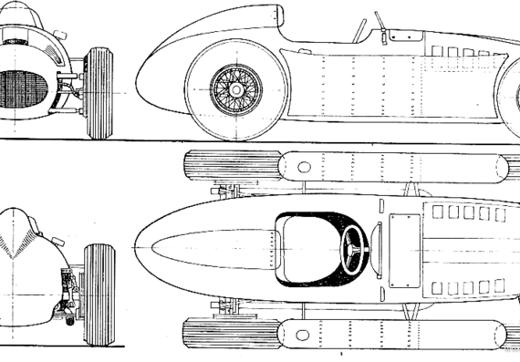 Lancia D50 F1 GP (1955) - Лянча - чертежи, габариты, рисунки автомобиля
