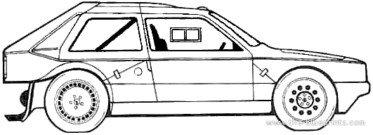 Lancia Delta S4 (1985) - Лянча - чертежи, габариты, рисунки автомобиля