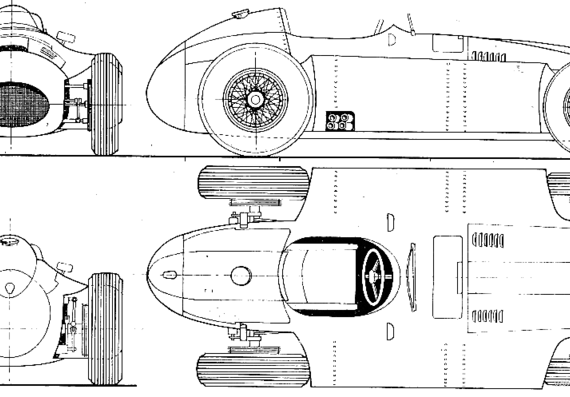 Lancia Ferrari F1 GP (1957) - Лянча - чертежи, габариты, рисунки автомобиля