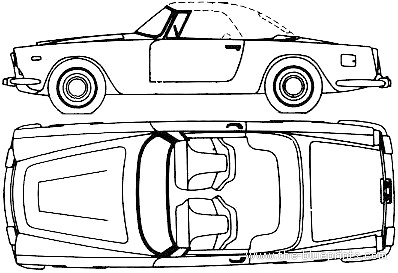 Lancia Flaminia Convertible (1963) - Лянча - чертежи, габариты, рисунки автомобиля