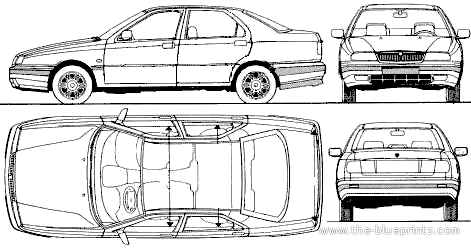 Lancia Kappa (1998) - Лянча - чертежи, габариты, рисунки автомобиля
