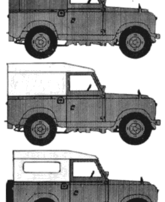 Land Rover 88 S2 (1968) - Ленд Ровер - чертежи, габариты, рисунки автомобиля