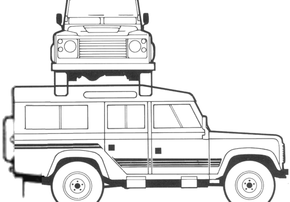 Land Rover Defender 110 County SW - Ленд Ровер - чертежи, габариты, рисунки автомобиля