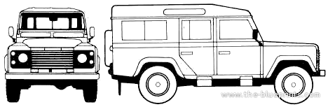 Land Rover Defender 110 Station Wagon - Ленд Ровер - чертежи, габариты, рисунки автомобиля