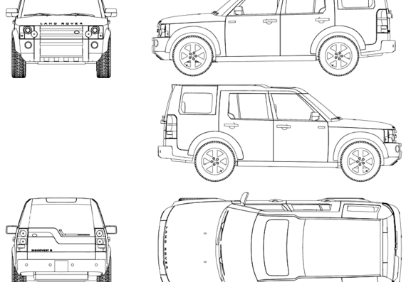 Land Rover Discovery LR3 - Ленд Ровер - чертежи, габариты, рисунки автомобиля