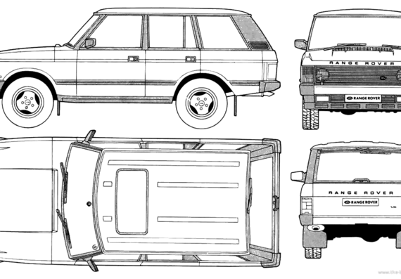 Land Rover Range Rover (1991) - Ленд Ровер - чертежи, габариты, рисунки автомобиля