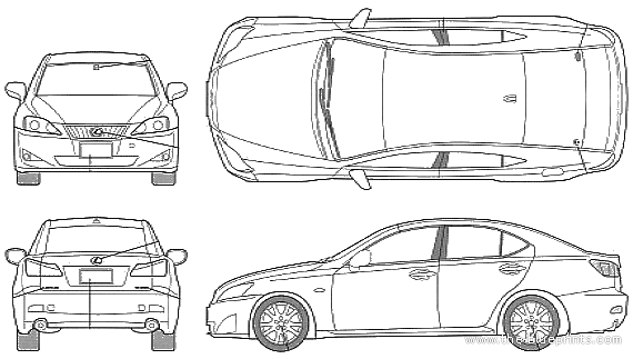 Lexus IS350 - Lexus - drawings, dimensions, car drawings