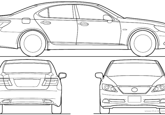 Lexus LS (2007) - Лексус - чертежи, габариты, рисунки автомобиля