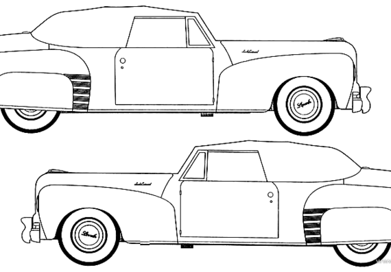 Lincoln Continental (1948) - Линкольн - чертежи, габариты, рисунки автомобиля