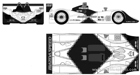 Lola-Mazda BO7-40 LMP2 - Lola - чертежи, габариты, рисунки автомобиля