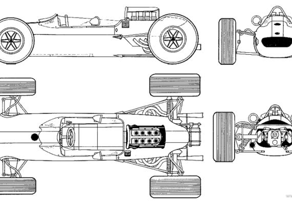 Lotus 33 - Лотус - чертежи, габариты, рисунки автомобиля