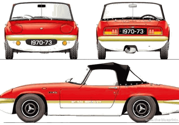 Lotus Elan Sprint (1970) - Лотус - чертежи, габариты, рисунки автомобиля