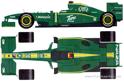Lotus T127 F1 GP (2010) - Lotus - drawings, dimensions, pictures of the car