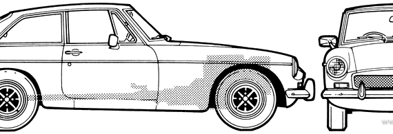 MGB GT (1970) - МЖ - чертежи, габариты, рисунки автомобиля