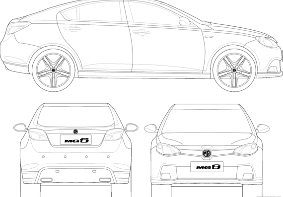 MG 6 (2009) - МЖ - чертежи, габариты, рисунки автомобиля