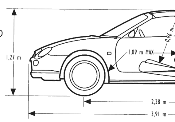 MG F - МЖ - чертежи, габариты, рисунки автомобиля