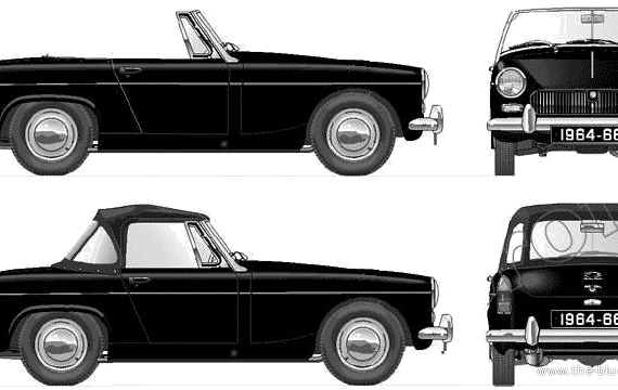 MG Midget Mk.II (1964) - МЖ - чертежи, габариты, рисунки автомобиля