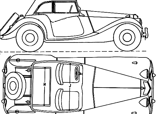 MG TF 1500 (1955) - MW - drawings, dimensions, figures of the car