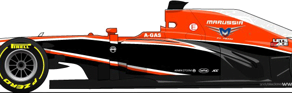 Marussia Cosworth MR02 F1 GP (2013) - Various cars - drawings, dimensions, pictures of the car