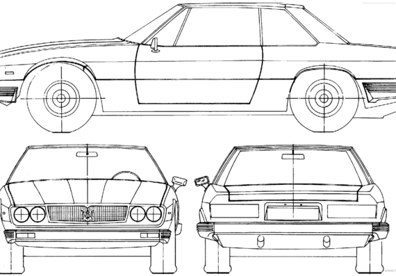 Maserati Kyalami (1978) - Мазератти - чертежи, габариты, рисунки автомобиля