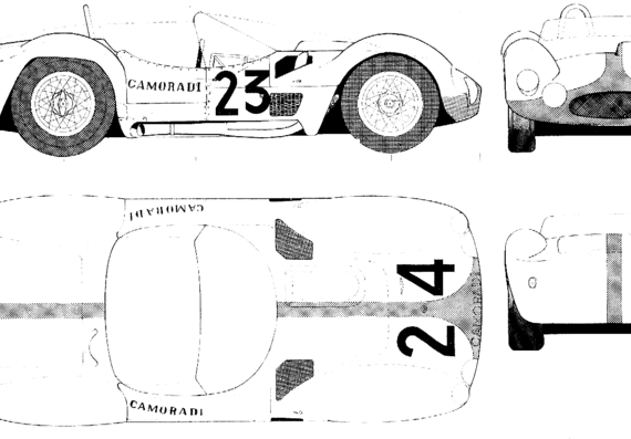 Maserati T.61 Birdcage (1960) - Мазератти - чертежи, габариты, рисунки автомобиля