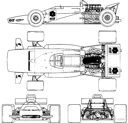 Matra MS 120 F1 GP (1970) - Матра - чертежи, габариты, рисунки автомобиля
