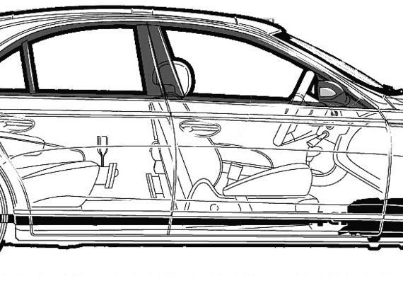 Maybach 57 (2004) - Мерседес Бенц - чертежи, габариты, рисунки автомобиля