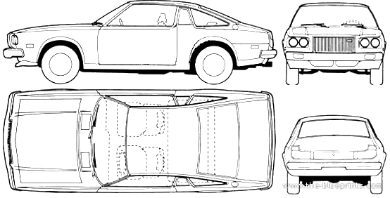 Mazda 121 Cosmo (1976) - Мазда - чертежи, габариты, рисунки автомобиля