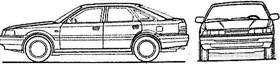 Mazda 626 5-Door (1987) - Мазда - чертежи, габариты, рисунки автомобиля