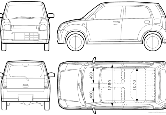 Mazda Carol (2006) - Мазда - чертежи, габариты, рисунки автомобиля