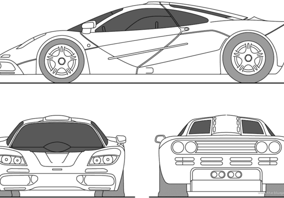 McLaren F1 - МакЛарен - чертежи, габариты, рисунки автомобиля